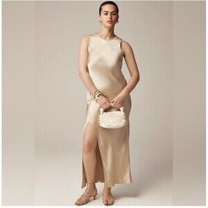 J. Crew Womens High-neck slip dress in luster crepe NWT Size 8